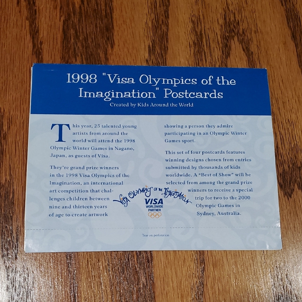 1998 Visa Olympics of the Imagination Postcards - Blue